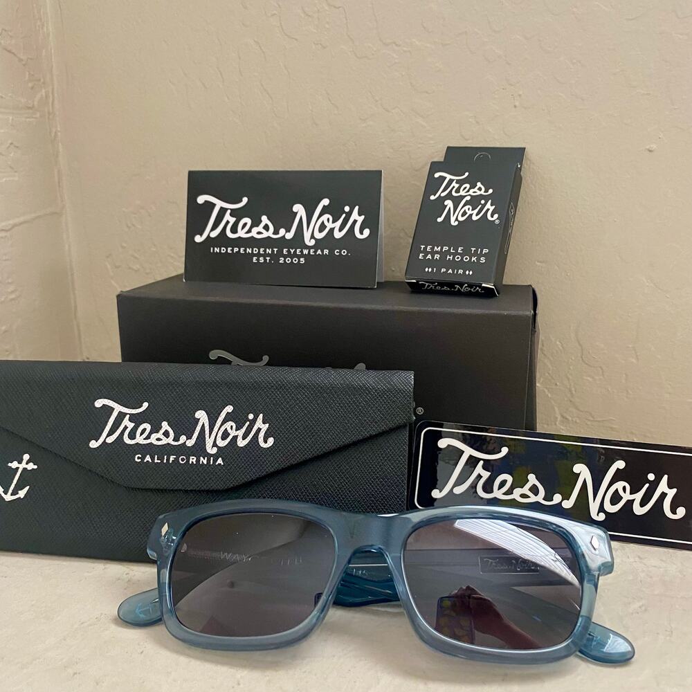 NIB Tres Noir Waycooler Transparent Blue Sunglasses Rockabilly Punk